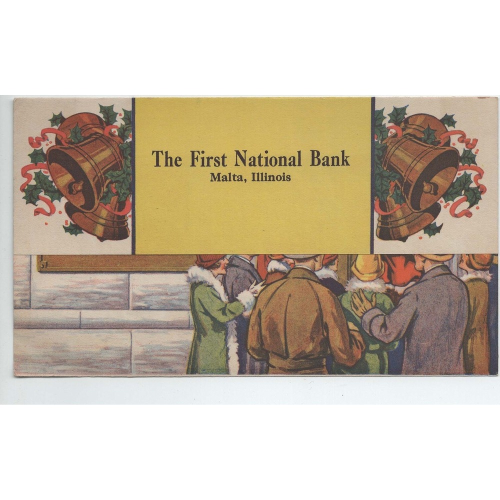 Vintage First National Bank Malta Illinois Christmas Club Savings Pamphlet VG+ - Picture 1 of 3
